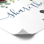Burgundy Navy Blush Teilen Sie die Liebe Hochzeit Poster (Ecke)