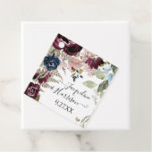 Burgundy Navy Floral Elegant Eukalyptus Foliage Geschenkanhänger (Beispiel)