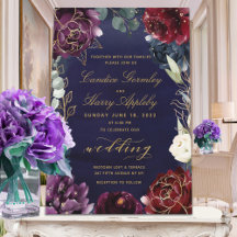 Burgundy Navy Gold Garden Wedding