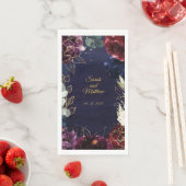 Burgundy Navy Hochzeit 8" Long Dinner Napkins Serviette (Beispiel)