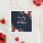 Burgundy Navy Hochzeit im Herbst Napkin Serviette (Beispiel)
