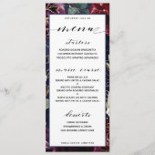 Burgundy Navy Hochzeitmenü Menükarte (Vorderseite)