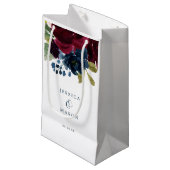Burgundy Navy Hotel Wedding Gift Bag Kleine Geschenktüte (Vorderseite Schrägansicht)