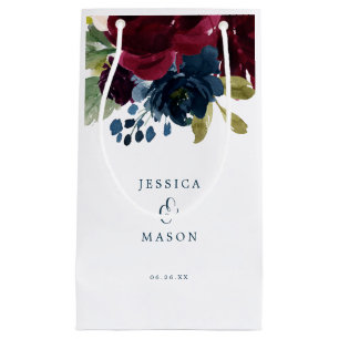 Burgundy Navy Hotel Wedding Gift Bag Kleine Geschenktüte