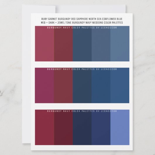 Burgundy Navy & Jewel Tone Wedding Color Palettes (Vorderseite)