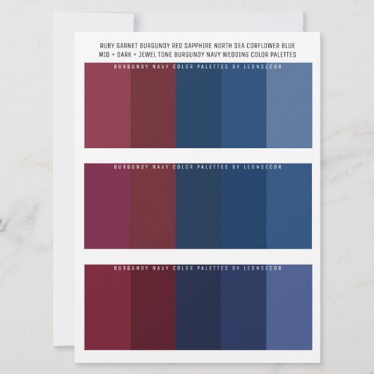 Burgundy Navy & Jewel Tone Wedding Color Palettes (Vorderseite)
