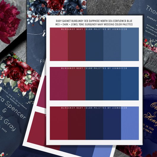 Burgundy Navy & Jewel Tone Wedding Color Palettes