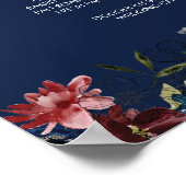 Burgundy Navy Menu Sign Poster (Ecke)