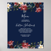 Burgundy Navy Menu Sign Poster (Vorne)
