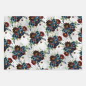 Burgundy Navy Peony & Rose Bouquet Geschenkpapier Set (Vorderseite 2)