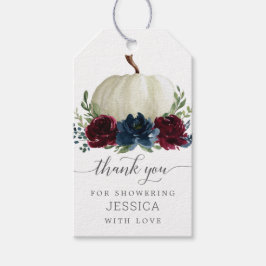 Burgundy Navy Pumpkin Floral Brautparty Bevorzugun Geschenkanhänger