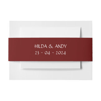 Burgundy Navy-Rose Einladungsbanderole