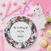 Burgundy Navy-Rose Pappteller (Party)