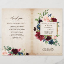 Burgundy Navy Rustic Boho Country Program