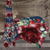 Burgundy Navy Silver Sage Eukalyptus Wedding Krawatte