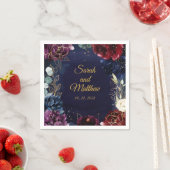 Burgundy Navy Wedding 5" Square Cocktail Napkins Serviette (Beispiel)