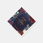 Burgundy Navy Wedding 5" Square Cocktail Napkins Serviette (Ecke)