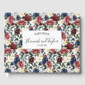 Burgundy Navy Wedding Gästebuch (Vorderseite)