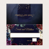 Burgundy Navy Wedding Guest Cards (Außenseite Aufgefaltet)