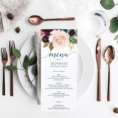 Burgundy Navy Wedding Menü und Dankeschön Karte