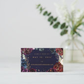 Burgundy Navy Wedding Online RSVP Card Visitenkarte (Stehend Vorderseite)