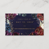 Burgundy Navy Wedding Online RSVP Card Visitenkarte (Vorderseite)