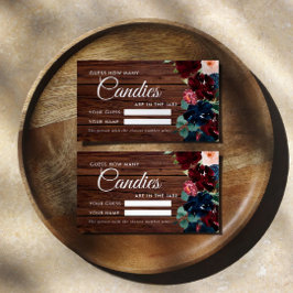 Burgundy & Navy Wie viele Candies Showspielkarte Platzkarte