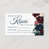 Burgundy & Navy Wie viele Kisses Showspielkarte Platzkarte (Vorderseite)