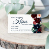 Burgundy & Navy Wie viele Kisses Showspielkarte Platzkarte