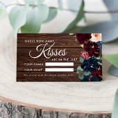 Burgundy & Navy Wie viele Kisses Showspielkarte Platzkarte