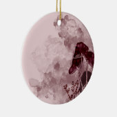 Burgundy Neon Mushrooms Keramik Ornament (Rechts)