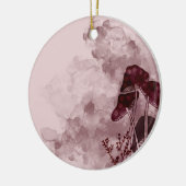 Burgundy Neon Mushrooms Keramik Ornament (Links)