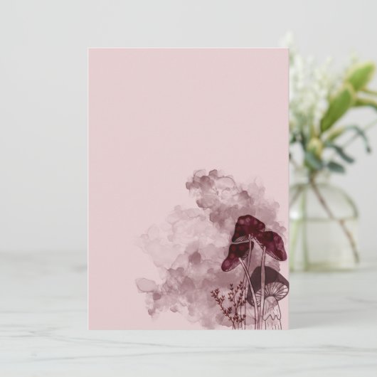 Burgundy Neon Mushrooms Save The Date (Stehend Vorderseite)