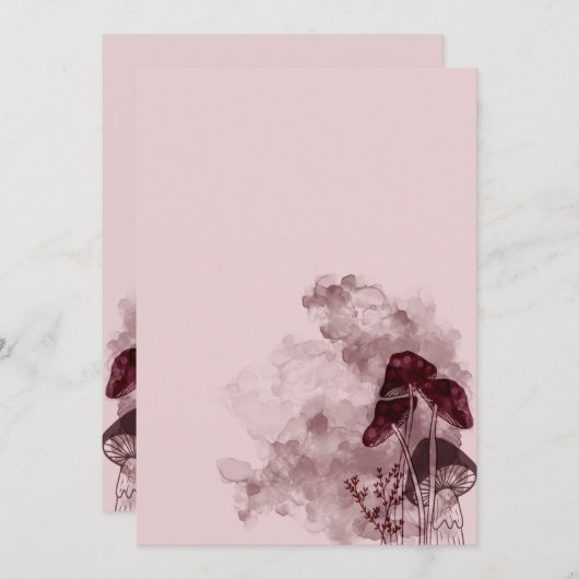 Burgundy Neon Mushrooms Save The Date (Vorne/Hinten)