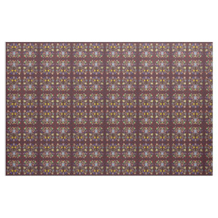 Burgundy Ojibwe Blumenmuster Stoff