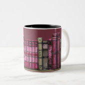Burgundy Old Book Library Zweifarbige Tasse (VorderseiteRechts)