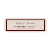 Burgundy Old Money Wedding Return Address Label (Vorne)