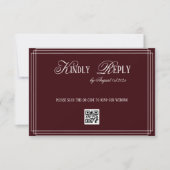 Burgundy Old Money Wedding RSVP Karte (Vorderseite)