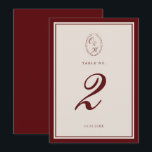 Burgundy Old Money Wedding Table Number Einladung<br><div class="desc">Burgundy Fall Wedding Table Number designed in a timeless Old Money aesthetic — a sophisticated detail for elegant autumn and winter receptions. Inspired by Quiet Luxury, Heritage Estate, and Classic Editorial wedding styles. Perfect for couples who love refined, traditional tablescapes. Style with velvet linens, candlelit centerpieces, and deep burgundy florals...</div>
