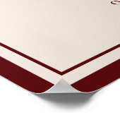 Burgundy Old Money Wedding Welcome Sign Poster (Ecke)