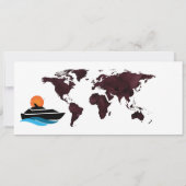 Burgundy Orange Blue Cruise Boarding Pass Wedding Einladung (Rückseite)