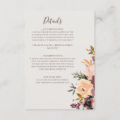 Burgundy Orange Floral | Beige Details Begleitkarte (Vorderseite)
