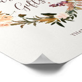 Burgundy Orange Floral Beige Karten und Geschenke  Poster (Ecke)