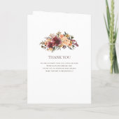 Burgundy Orange Floral Folded Wedding Programm (Rückseite)
