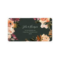 Burgundy Orange Floral | Green UAWG Address Labels