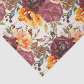 Burgundy Orange Floral Seidenpapier (Detail)