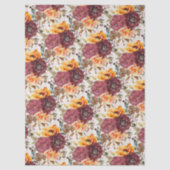 Burgundy Orange Floral Seidenpapier (Vorderseite)