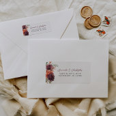 Burgundy Orange Floral Wedding Rücksendeadresse