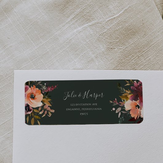 Burgundy Orange Green Return Label