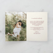 Burgundy Orange Hochzeit im Herbst Foto Dankeskarte (Innenseite)